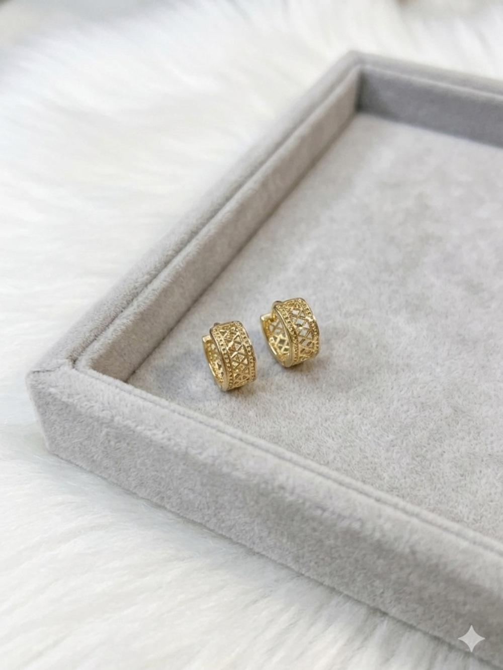 Textured Gold Huggie Hoop Earrings for Women